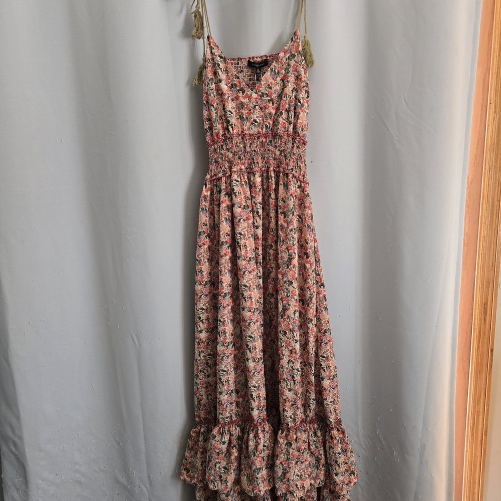 NWT- Floral Maxi Dress with Ruffle Hem